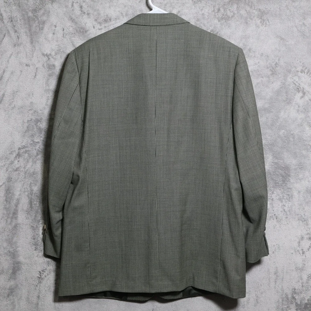 Ermenegildo Zegna Sport Coat Mens 46R Green Brown Houndstooth Two-Button Wool